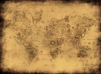 Fototapete Stilisierte antike Weltkarte