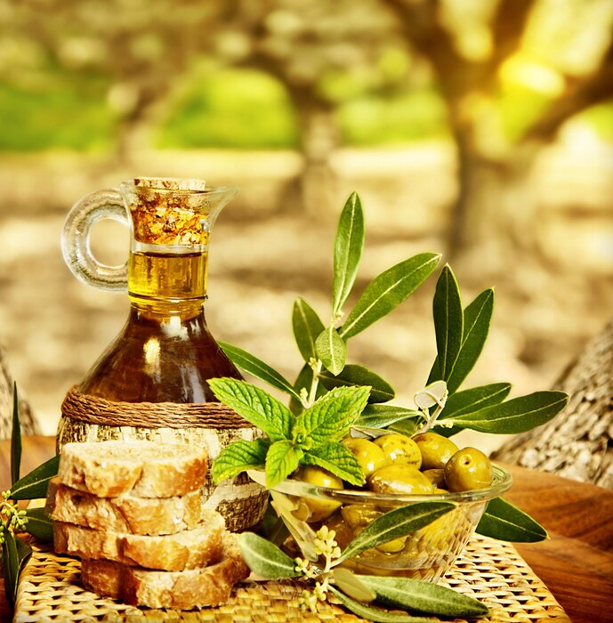 Poster Stilleben mit Oliven