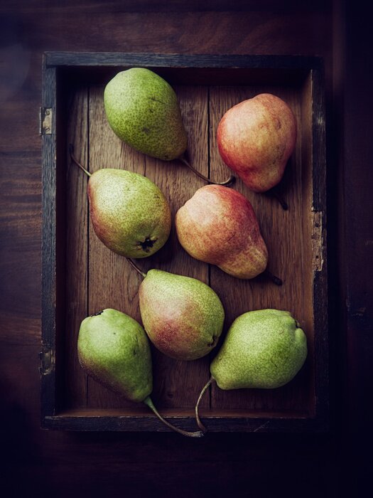 Poster Stillleben Äpfel auf dem Holz