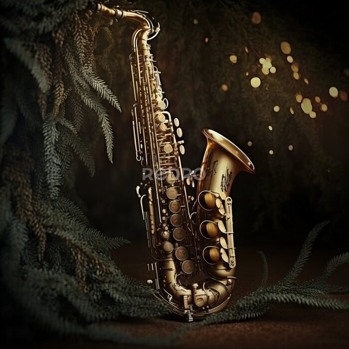 Poster Stilvolles goldenes Saxophon