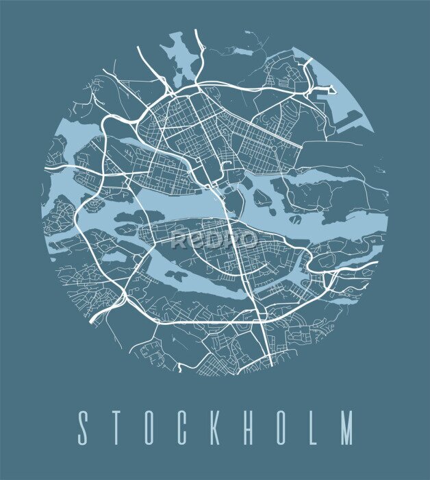 Poster Stockholm-Abbildung mit Karte