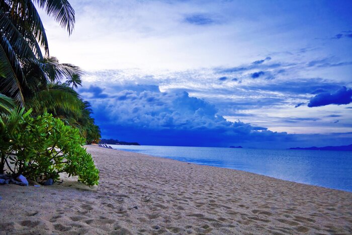 Poster Strandlandschaft nach Einbruch der Dunkelheit