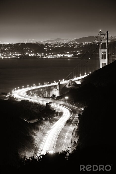 Poster Straße, die zur Golden Gate Bridge führt
