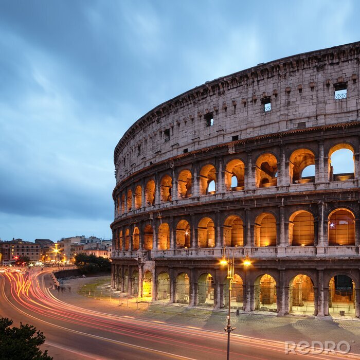 Poster Straßen und das Kolosseum in Rom