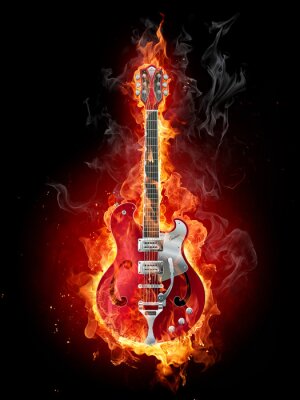 Streichinstrumente brennende Gitarre