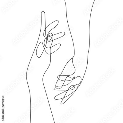Poster Strichzeichnungen von Händen