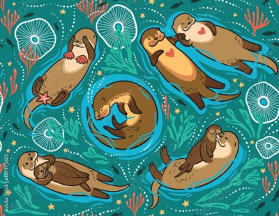 Poster Süße Otter