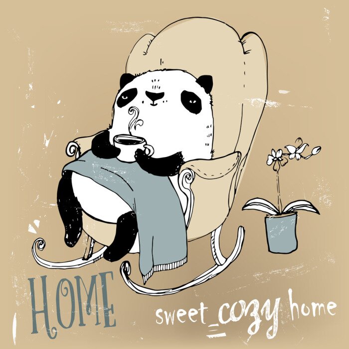 Poster Süßer Panda im Sessel