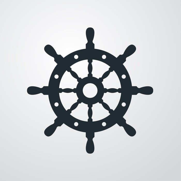 Poster Symbol des Ruders auf See