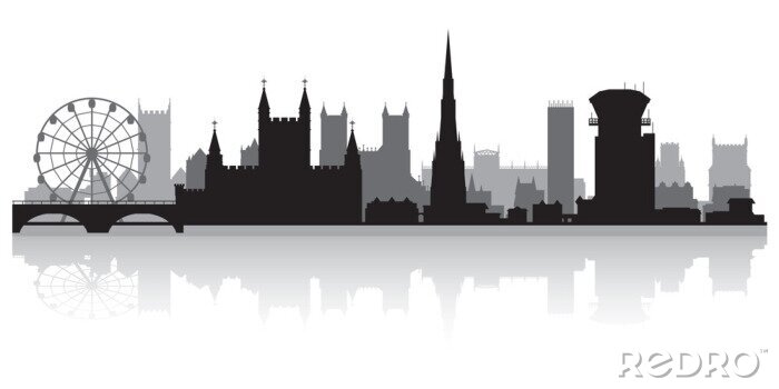 Poster Symbole von London auf weißem Hintergrund