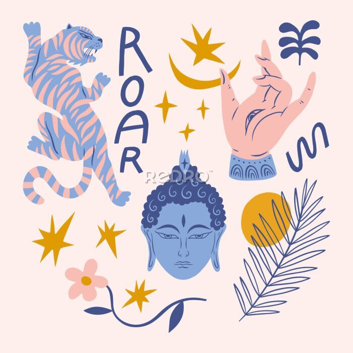 Poster Symbole zum Thema Buddhismus