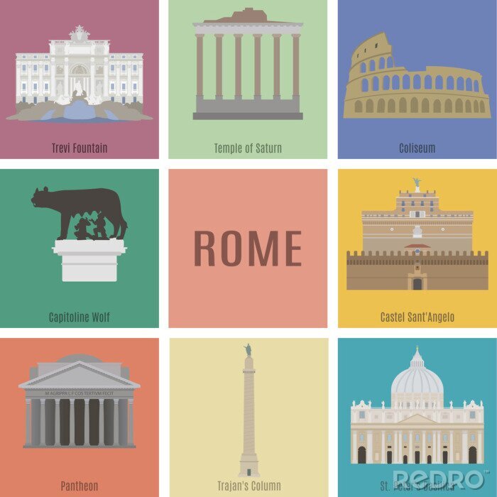 Poster Symbolische Collage von Rom