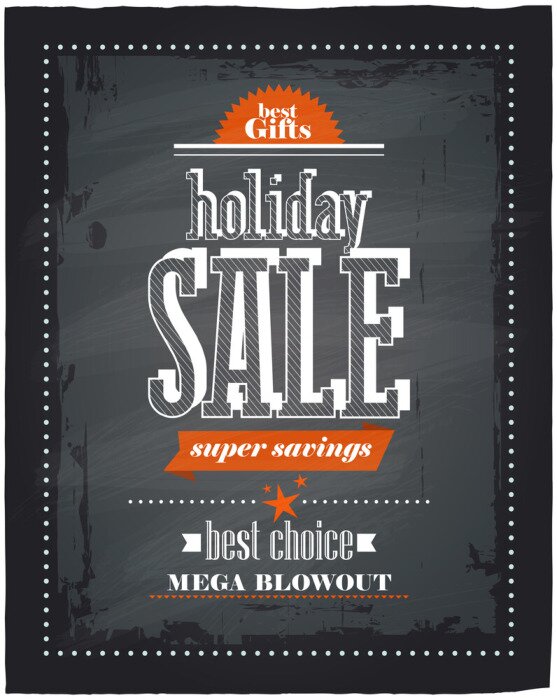 Poster Tafel mit Werbetypografie