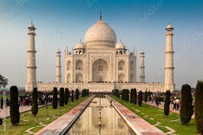 Poster Taj Mahal Tempel in Agra, Indien