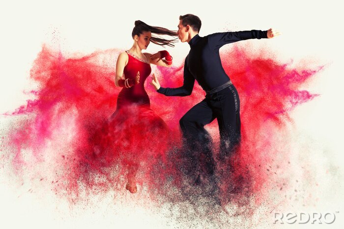 Poster Tanzpaar in rot Gesellschaftstanz