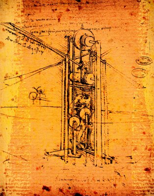 Poster Technische Zeichnung von Leonardo Da Vinci