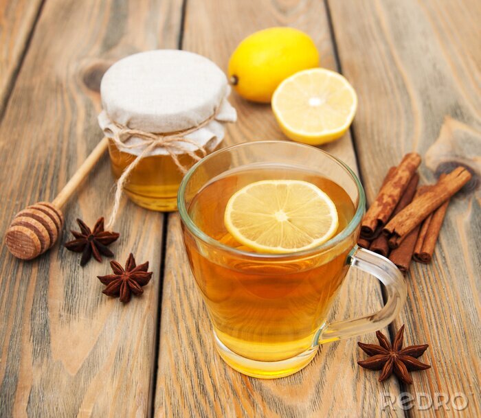 Poster Tee mit Honig und Gewürzen
