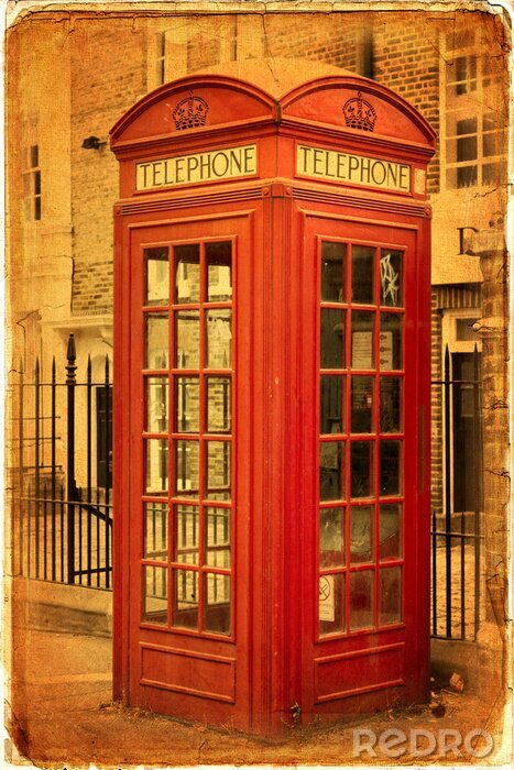 Poster Telefonzellen in London Vintage