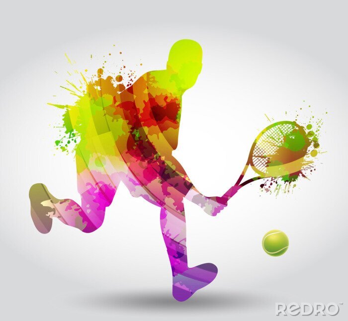 Poster Tennis 3D Abstraktion