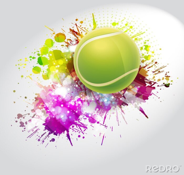 Poster Tennis Ball mit Abstraktion