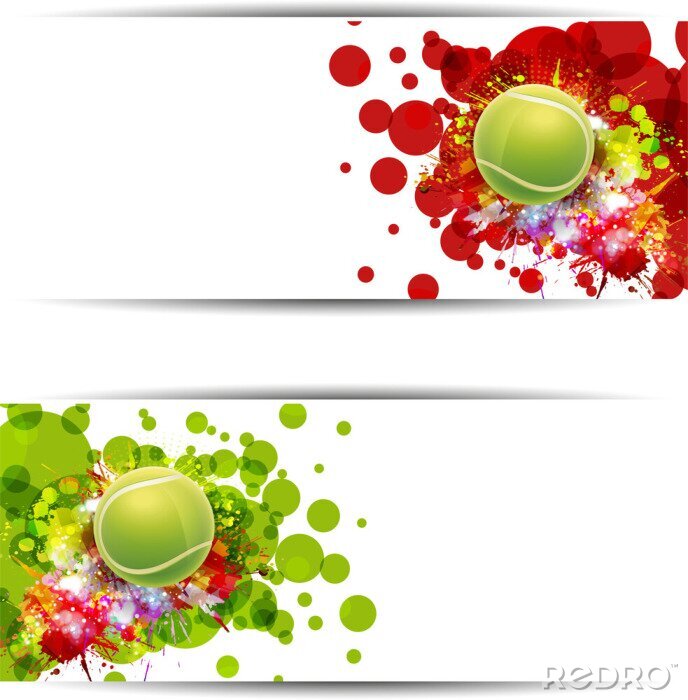 Poster Tennisbälle auf einem farbigen Hintergrund