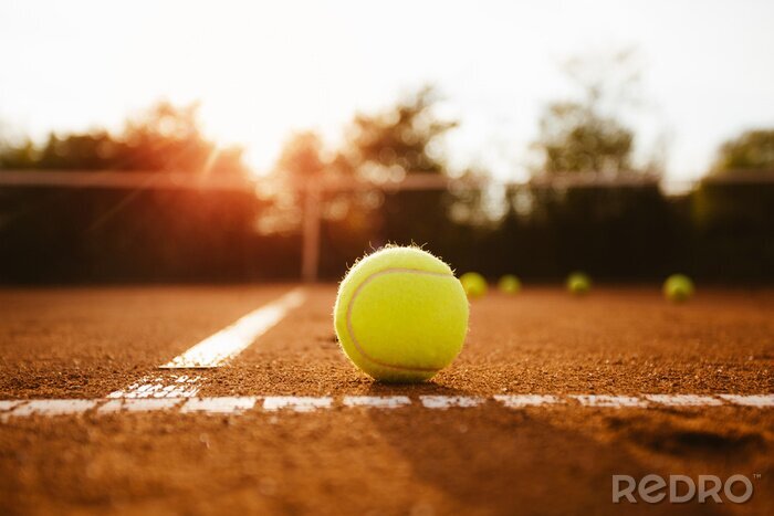 Poster Tennisball auf dem Platz