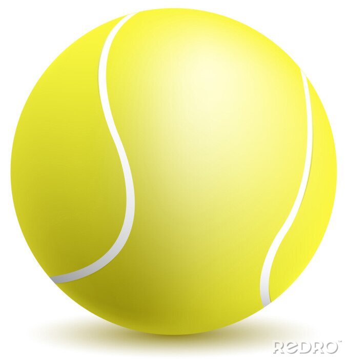 Poster Tennisball auf weißem Hintergrund