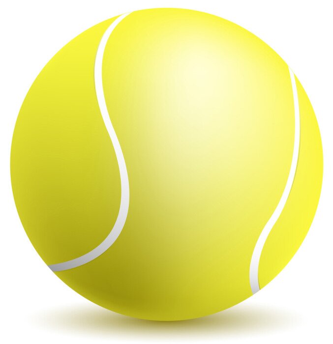 Poster Tennisball auf weißem Hintergrund