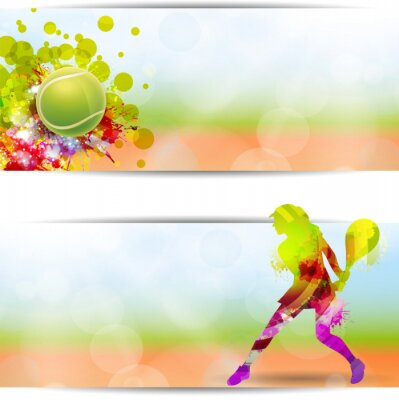 Poster Tennisball und Tennisspieler