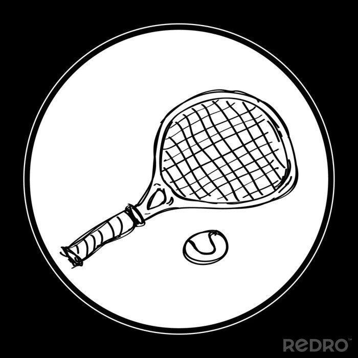 Poster Tennisschläger und Ball