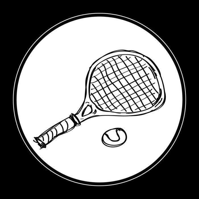 Poster Tennisschläger und Ball