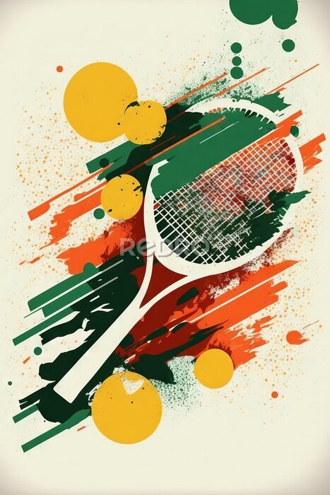 Poster Tennisschl?ger und Farben