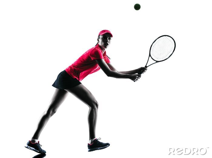 Poster Tennisspieler mit Schläger und Ball