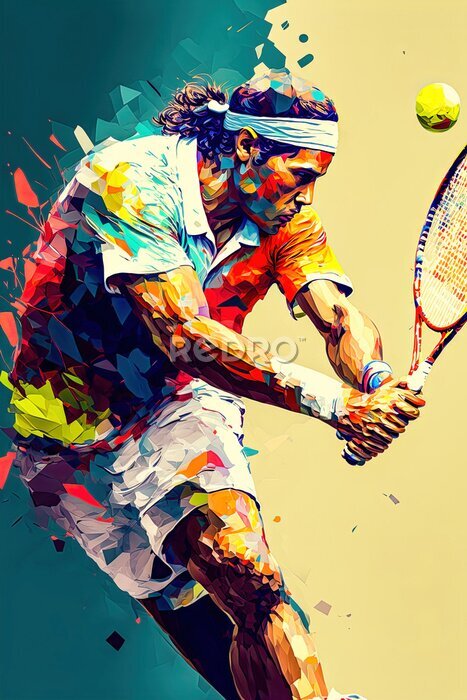 Poster Tennisspieler-Silhouette