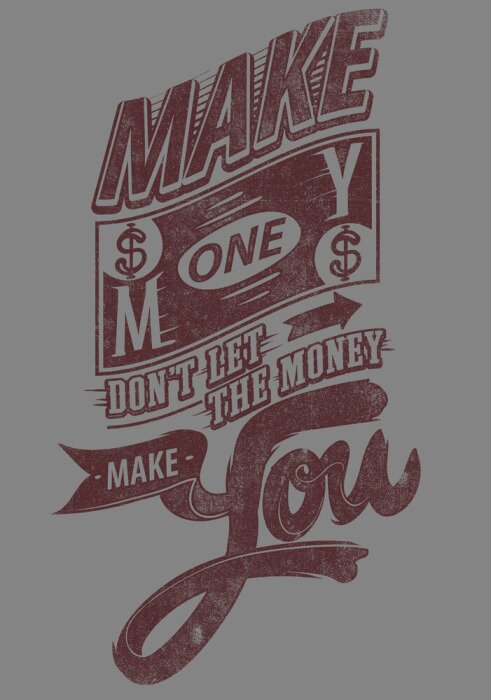 Poster Text über das Geldverdienen