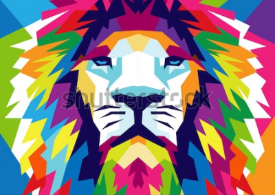 Poster Tier abstrakt Löwe