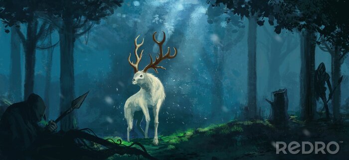 Poster Tier im Fantasy-Wald