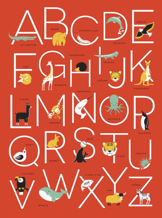 Poster Tieralphabet Plakatgestaltung