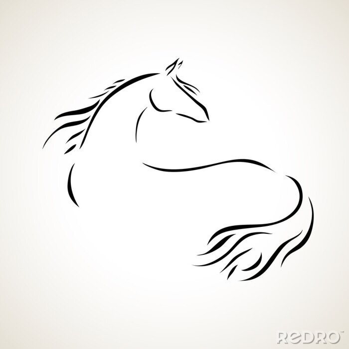 Poster Tiere Art Stile minimalistisches Pferd