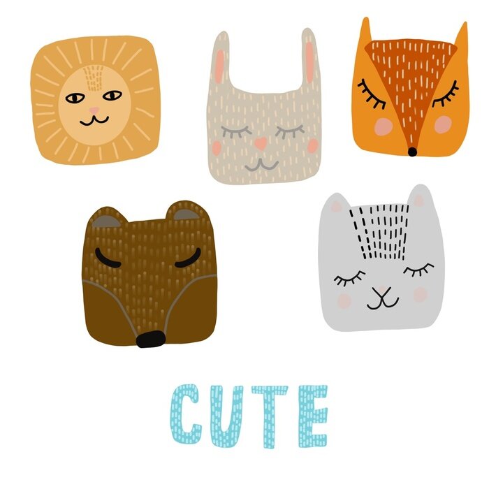 Poster Tiere im skandinavischen Stil