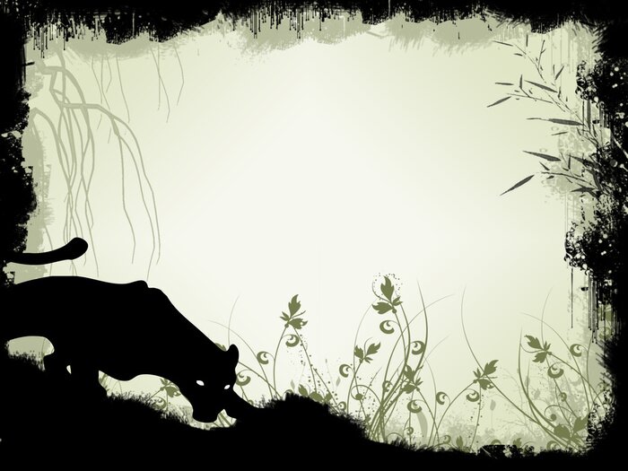 Poster Tiere schleichender Puma mit hellen Augen