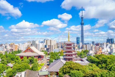 Tokio auf sonnigem Panorama