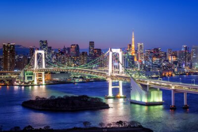 Poster Tokyo Rainbow Bridge und Tokyo Tower