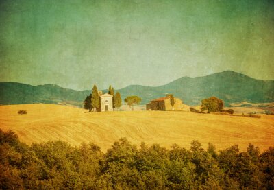 Toskana Landschaft Vintage