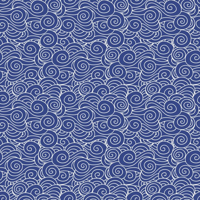 Poster Traditionelle orientalische japanische blaue Welle