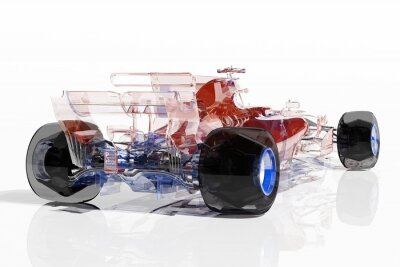 Transparent model cars.