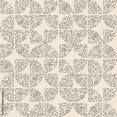 Tapete Trendy minimalist seamless pattern with abstract creative hand drawn composition