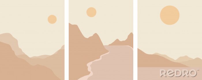 Poster Triptychon bei Sonnenaufgang