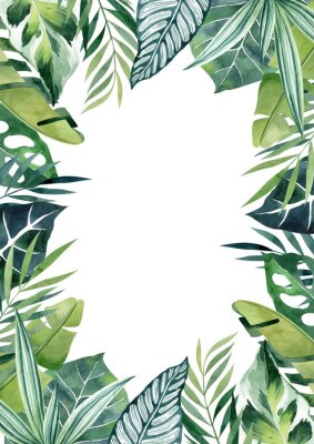 Poster Tropische Blätter bilden einen Rahmen