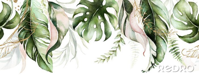 Poster Tropische Pflanzen im Boho-Stil